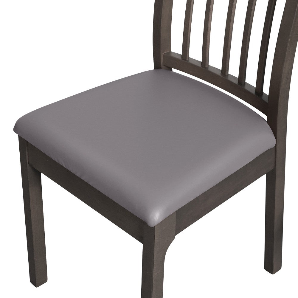 4Pcs Waterproof PU Leather Chair Seat Cover Stretch Chair Cushion Cover - Grey