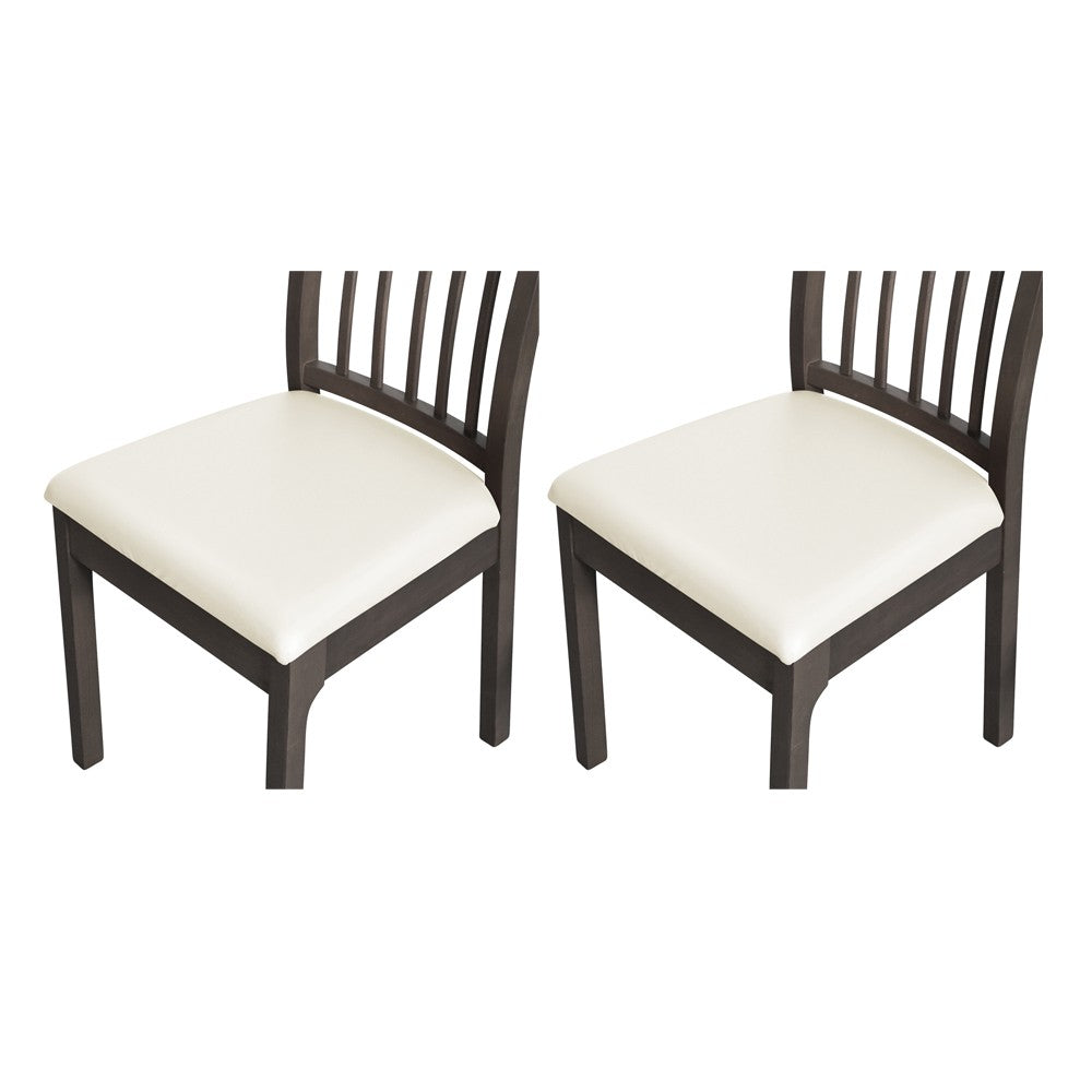 2Pcs Waterproof PU Leather Chair Seat Cover Stretch Chair Cushion Cover - White