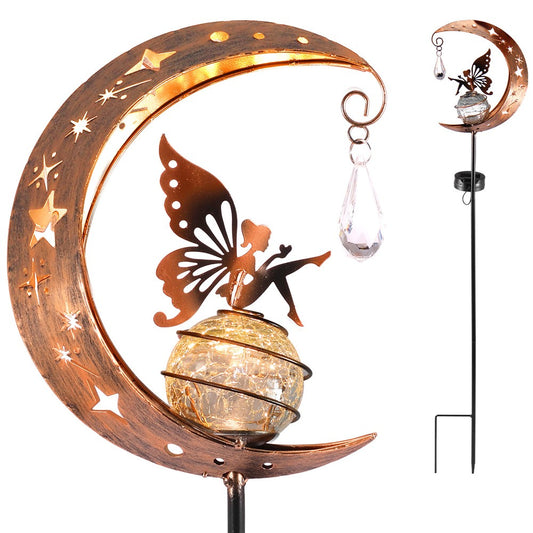1Pc Garden Solar Light Moon Fairy Stake Light Outdoor Lawn Decoration Light