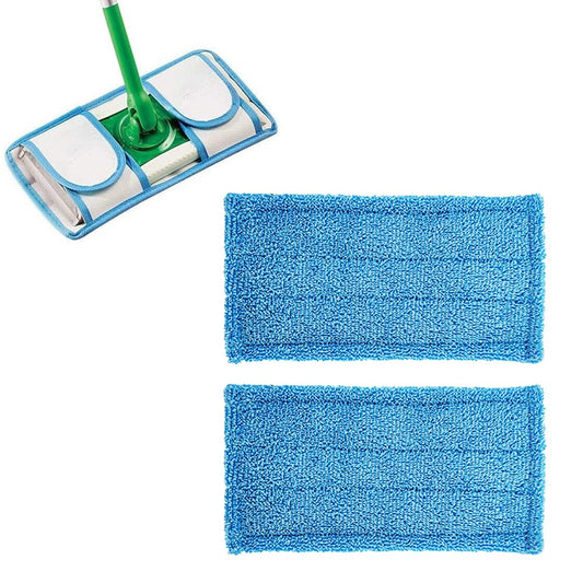 2Pcs Reusable Microfiber Mop Pad Refills for Swiffer Flat Mop