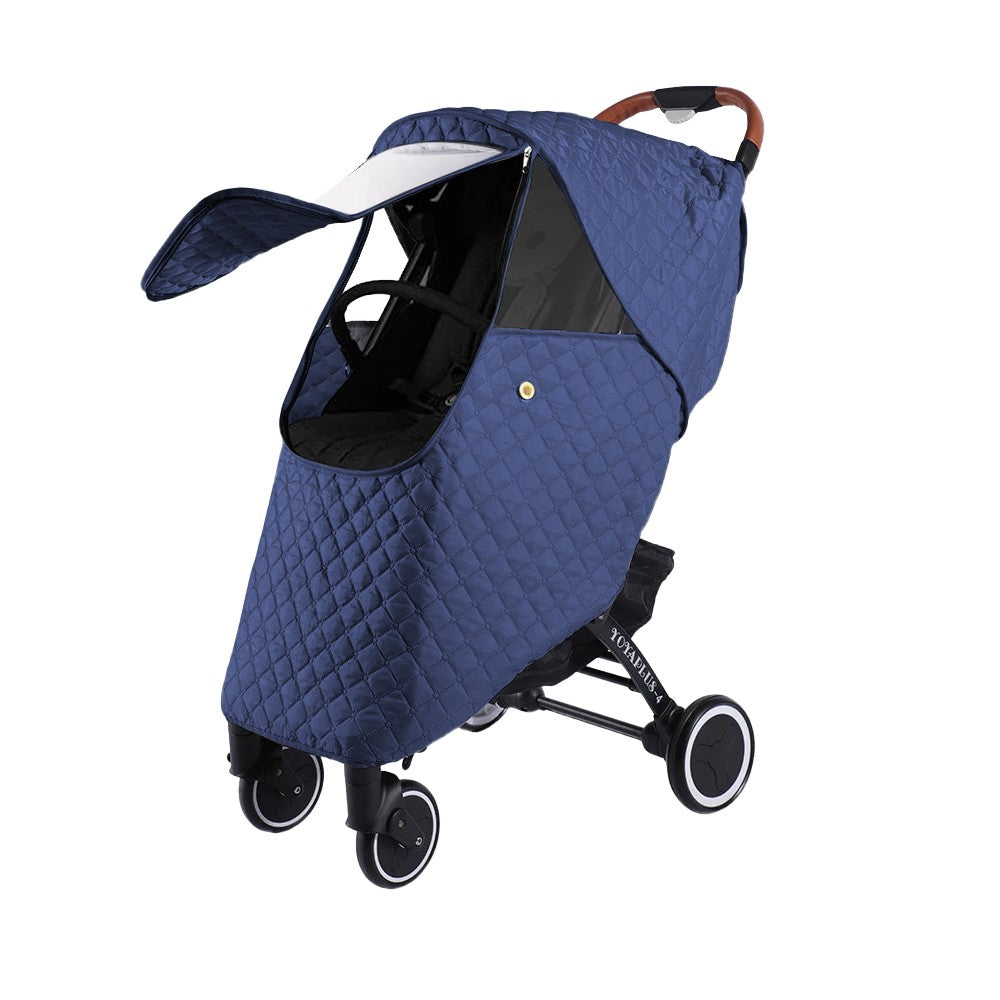 Universal Winter Baby Stroller Cover Thicken Stroller Windproof Warm Cover-Blue