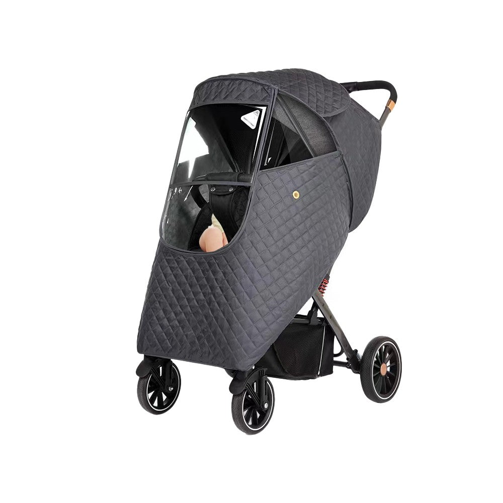 Universal Winter Baby Stroller Cover Thicken Stroller Windproof Warm Cover-Grey