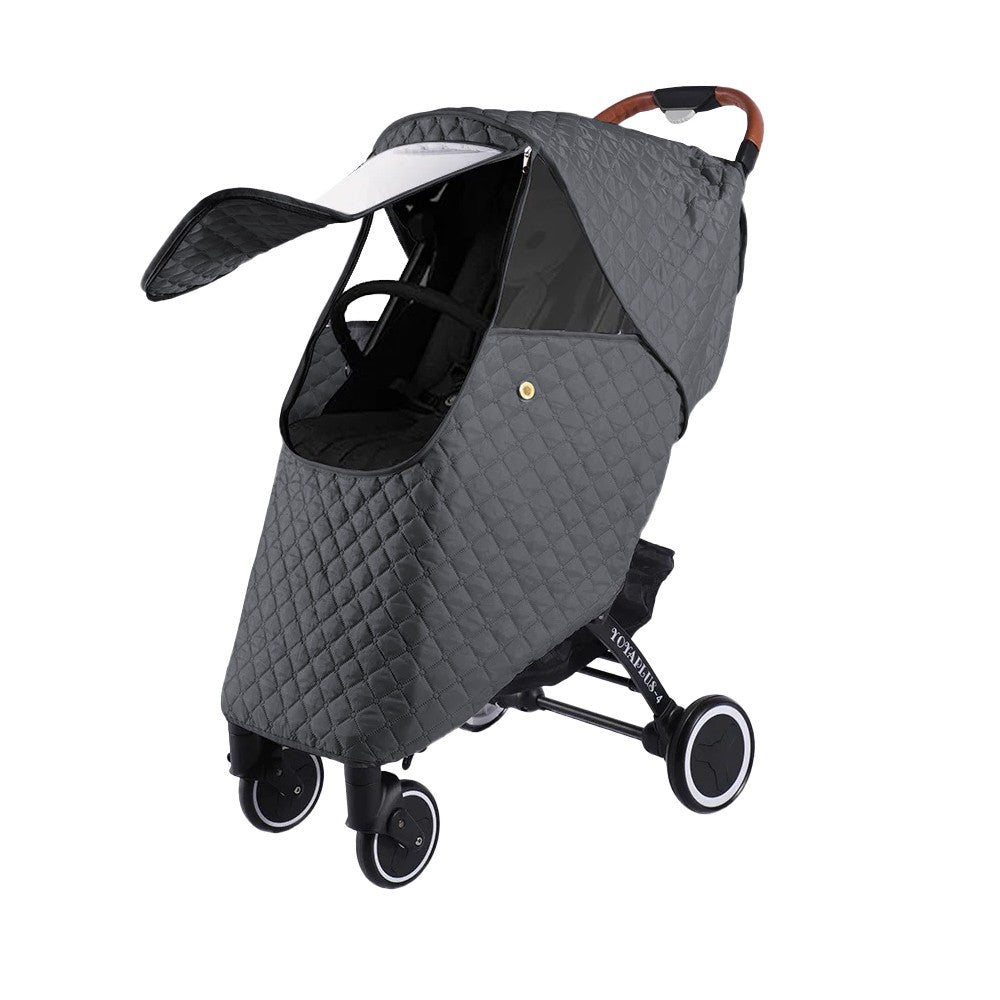 Universal Winter Baby Stroller Cover Thicken Stroller Windproof Warm Cover-Grey