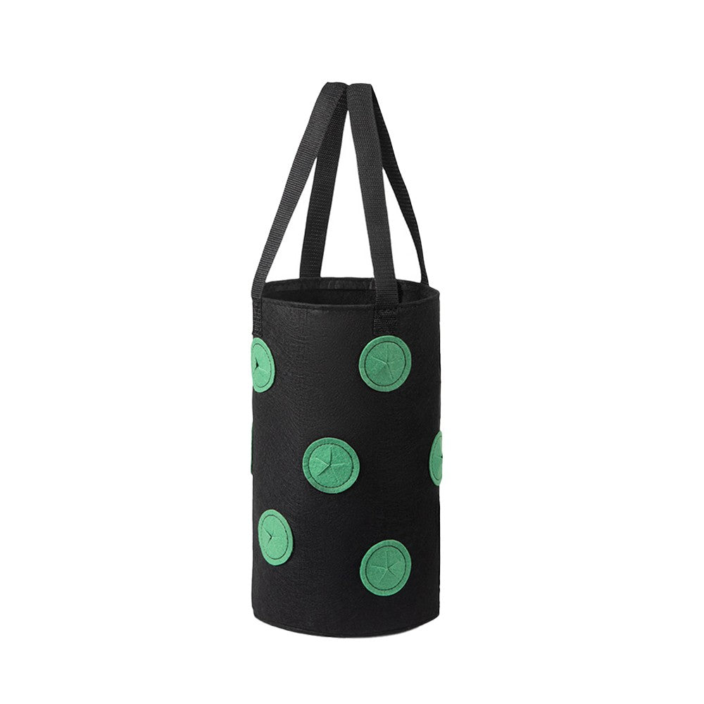 2Pcs 3 Gallon Strawberry Grow Bag 12-Hole Vegetables Grow Hanging Bag - Black