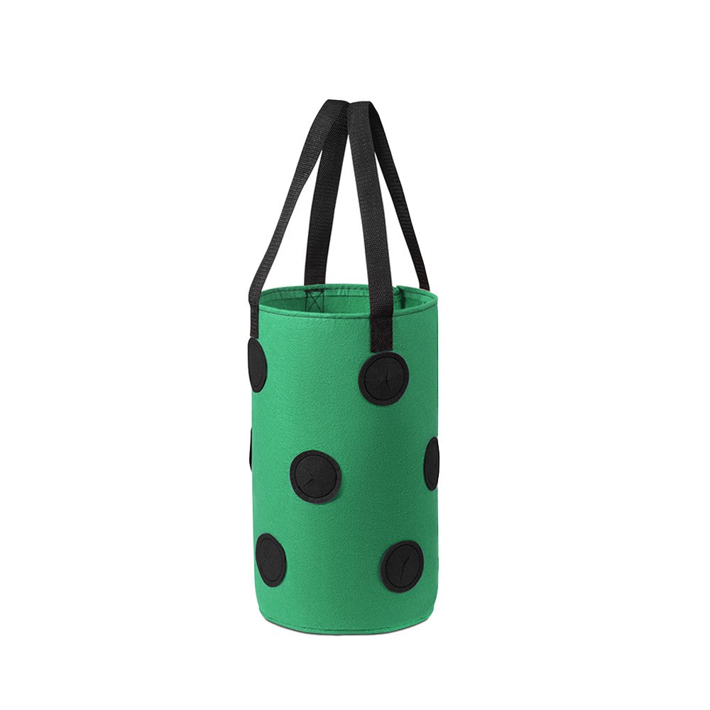 1Pc 3 Gallon Strawberry Grow Bag 12-Hole Vegetables Grow Hanging Bag - Green