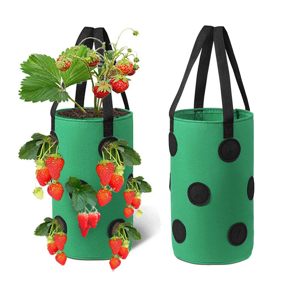 2Pcs 3 Gallon Strawberry Grow Bag 12-Hole Vegetables Grow Hanging Bag - Green