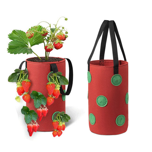 2Pcs 3 Gallon Strawberry Grow Bag 12-Hole Vegetables Grow Hanging Bag - Red