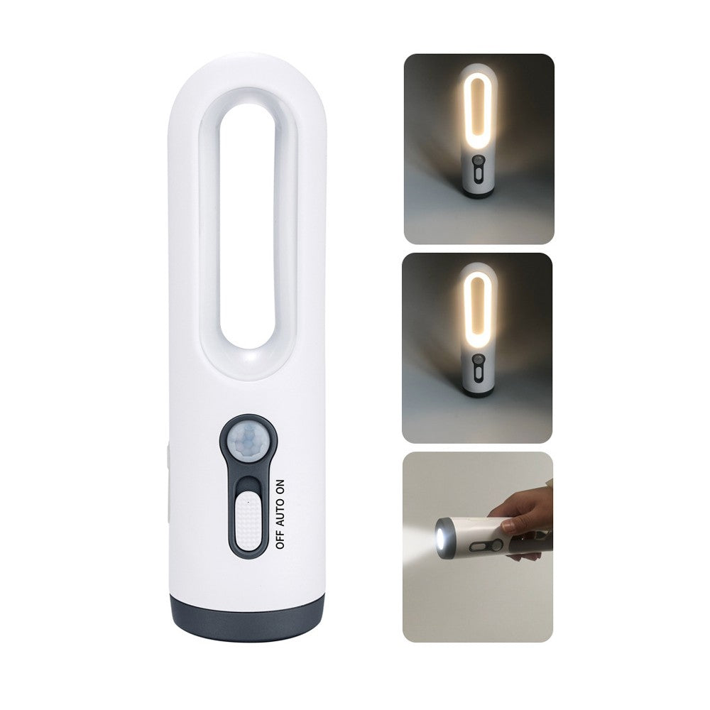 1Pc Motion Sensor LED Light USB Rechargeable Night Light Portable Flashlight
