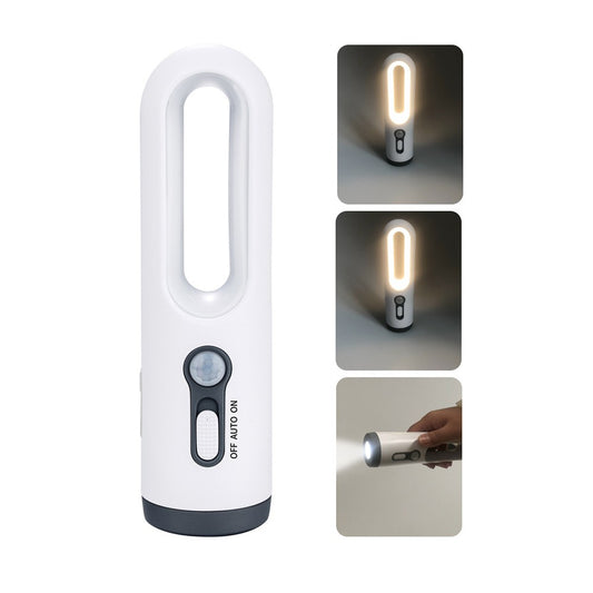 1Pc Motion Sensor LED Light USB Rechargeable Night Light Portable Flashlight