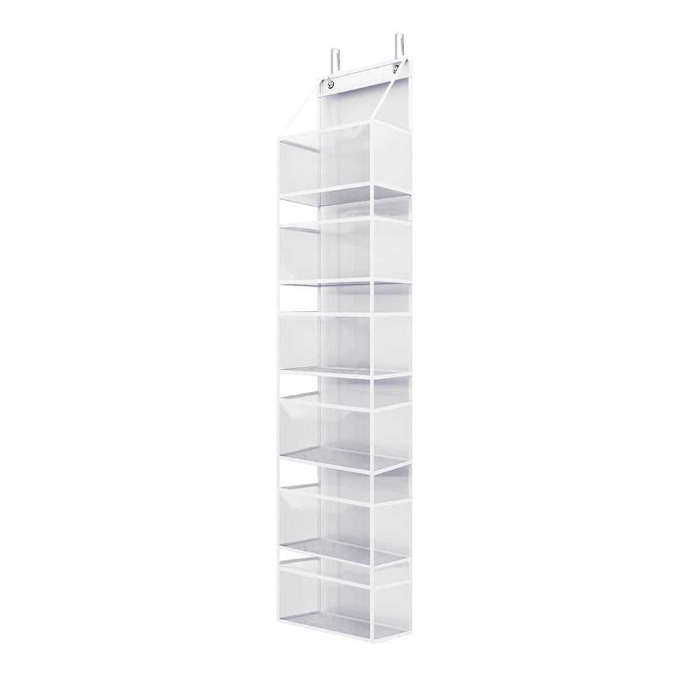 6-Shelf Over The Door Hanging Pantry Organizer with Clear Plastic Pockets-White
