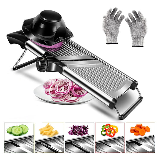 Stainless Steel Adjustable Mandoline Food Slicer Versatile Kitchen Tool