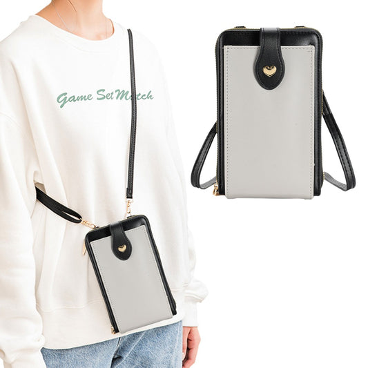 Womens Crossbody Phone Bag PU Leather Shoulder Bag Purse Wallet - Black