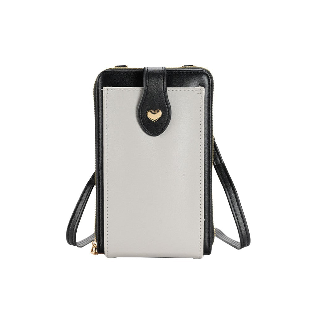 Womens Crossbody Phone Bag PU Leather Shoulder Bag Purse Wallet - Black