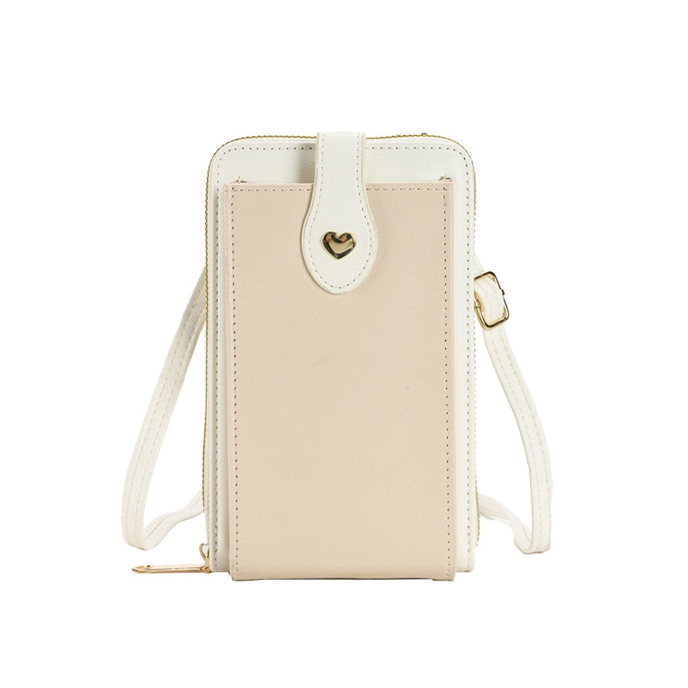 Womens Crossbody Phone Bag PU Leather Shoulder Bag Purse Wallet - White