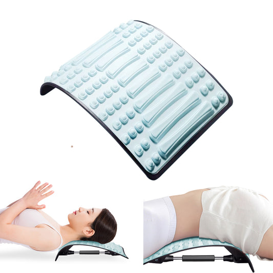 Back Stretcher Rotating Adjustable Fitness Lumbar Back Massager - Blue