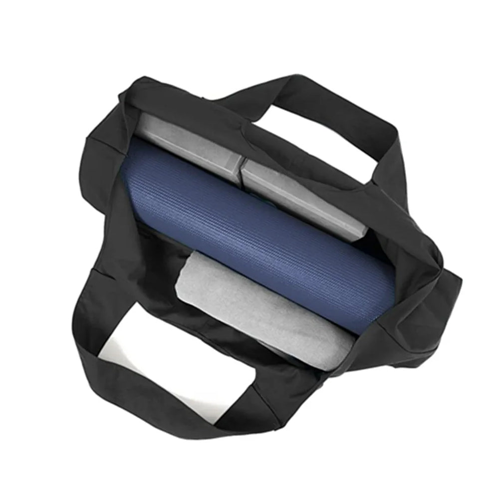Large Yoga Bag or Yoga Mat Carrier with Side Pocket - Black