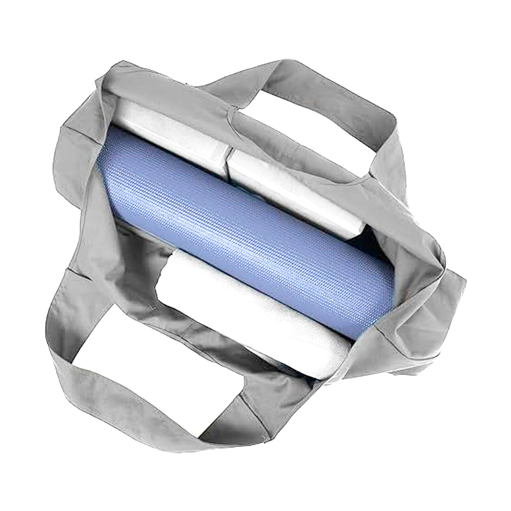 Large Yoga Bag or Yoga Mat Carrier with Side Pocket - Grey