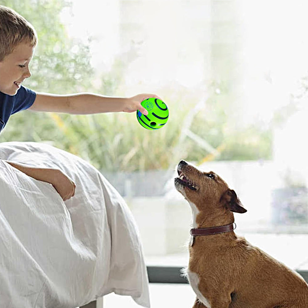11cm Wobble Wag Giggle Dog Ball Interactive Dog Toy Ball