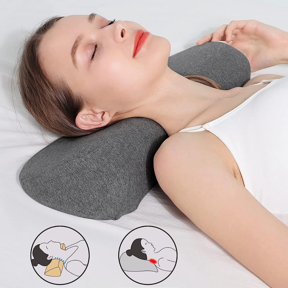 Cervical Neck Pillow Memory Foam Neck Bolster Pillow for Pain Relief