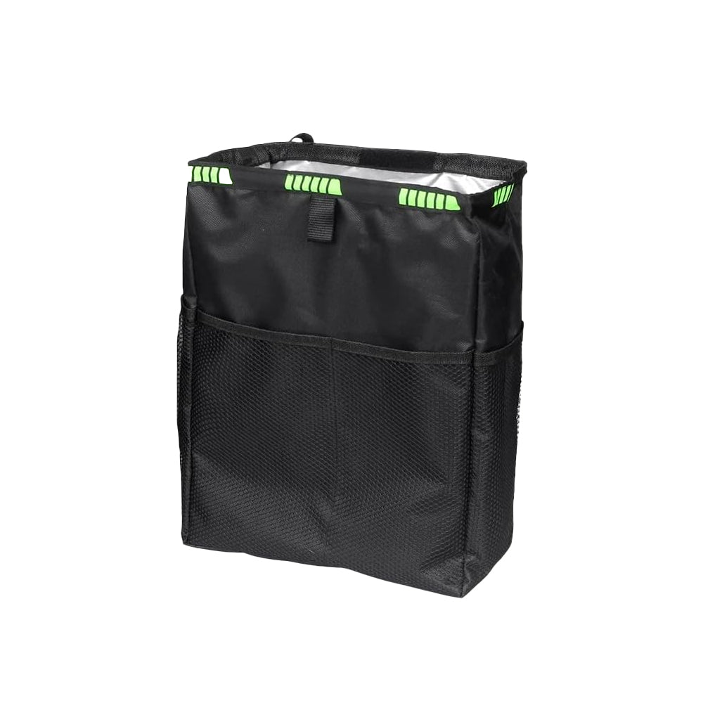 Hanging Car Trash Can with Storage Pockets Multifunctional Oxford Cloth - Green