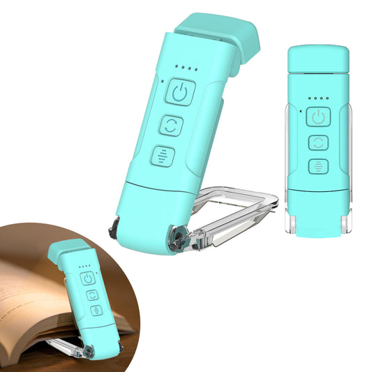 Reading Light Book Clip Lamp Bookmark Lamp USB Rechargeable Portable - Blue