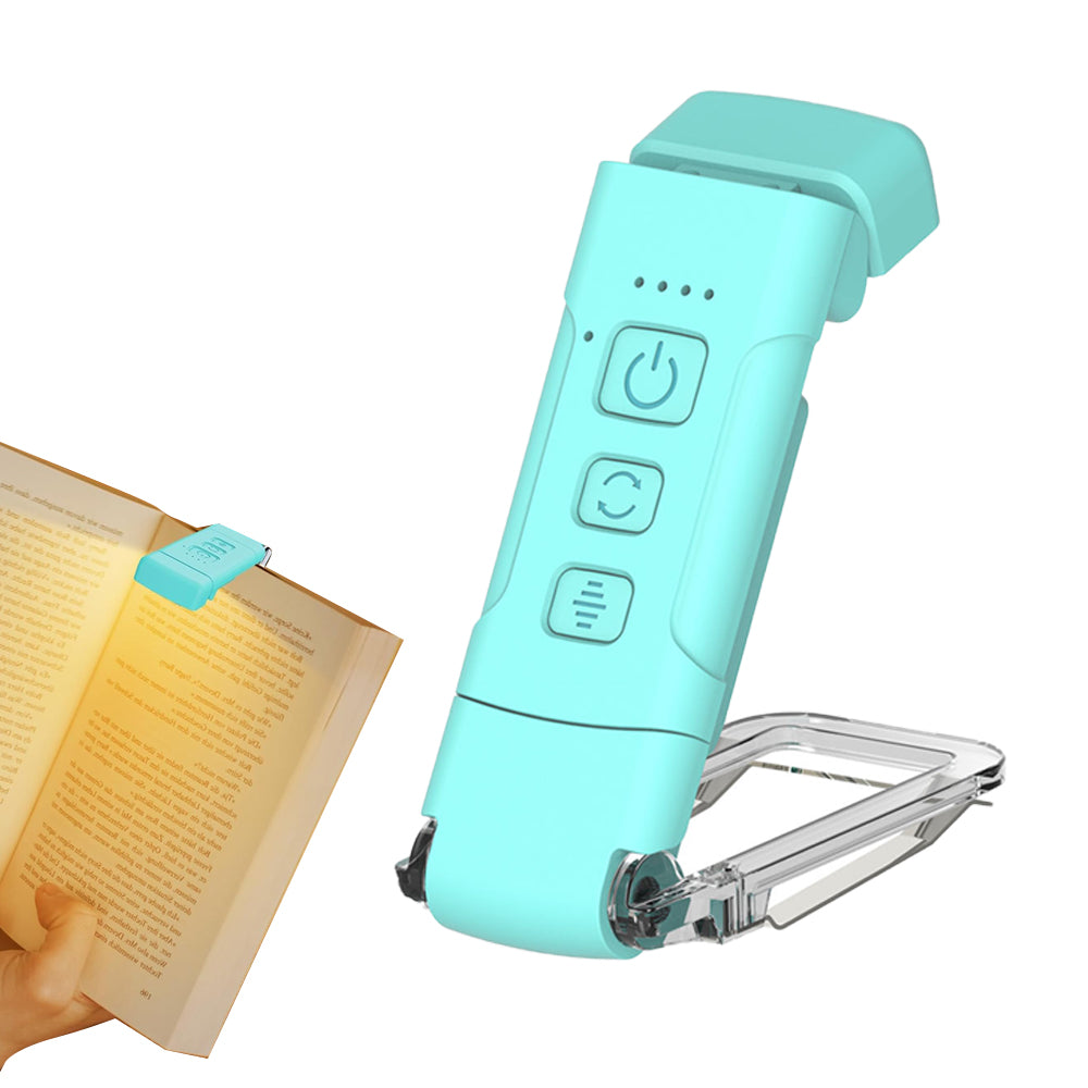 Reading Light Book Clip Lamp Bookmark Lamp USB Rechargeable Portable - Blue
