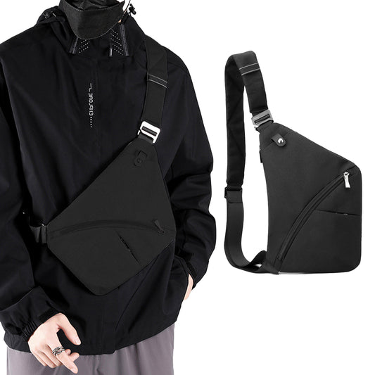 Anti-theft Sling Chest Pack Crossbody Left Shoulder Bag - Black