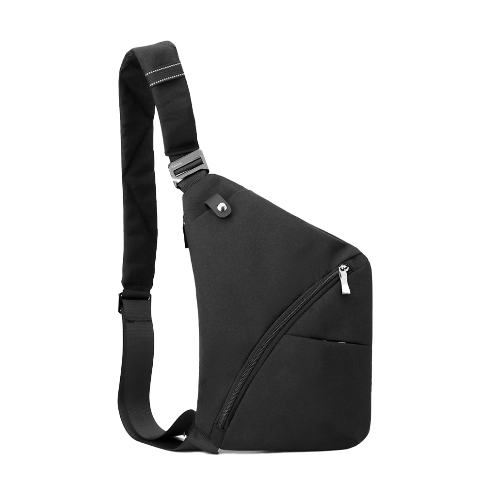 Anti-theft Sling Chest Pack Crossbody Left Shoulder Bag - Black