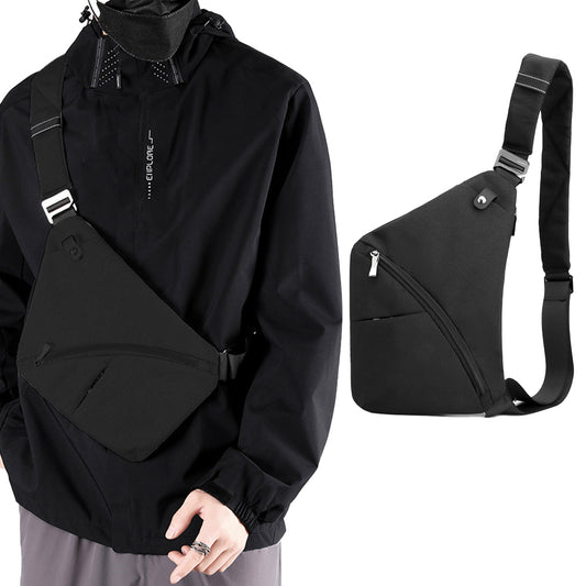 Anti-theft Sling Chest Pack Crossbody Right Shoulder Bag - Black