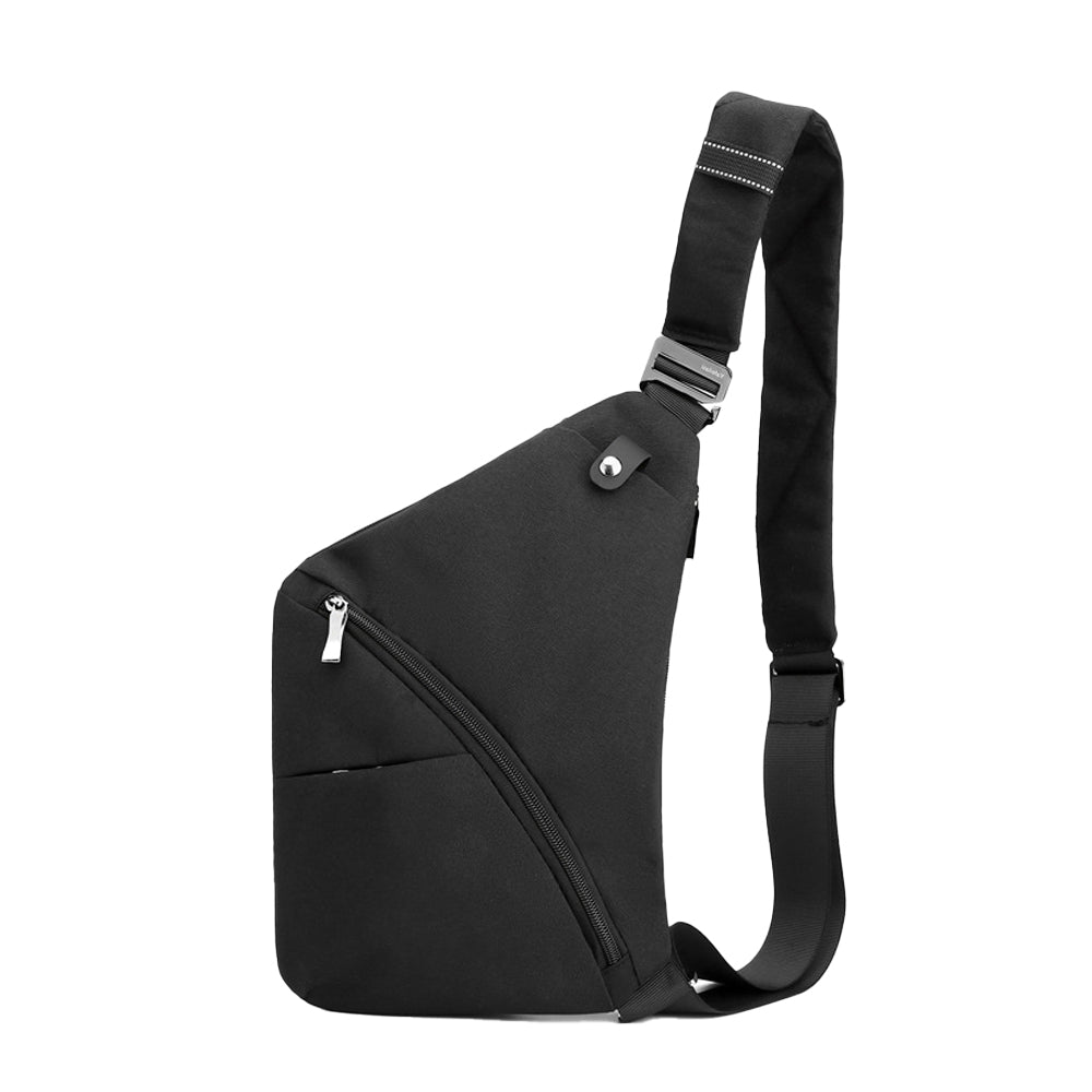 Anti-theft Sling Chest Pack Crossbody Right Shoulder Bag - Black
