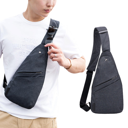 Anti-theft Sling Chest Pack Lightweight Crossbody Pocket Bag - Black