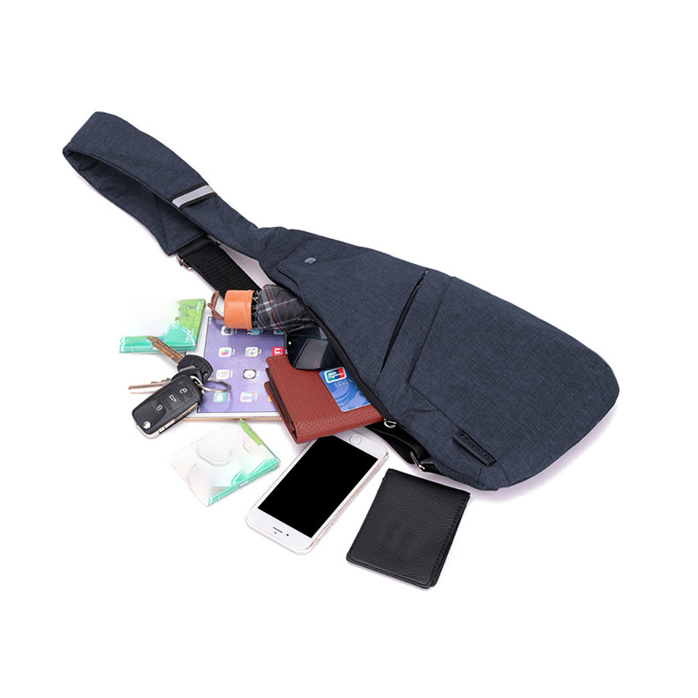 Anti-theft Sling Chest Pack Lightweight Crossbody Pocket Bag - Blue