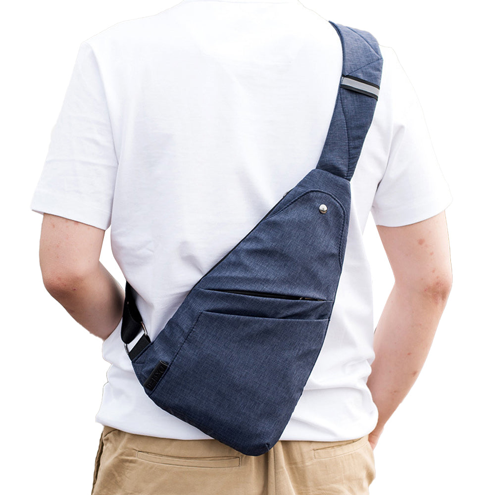 Anti-theft Sling Chest Pack Lightweight Crossbody Pocket Bag - Blue
