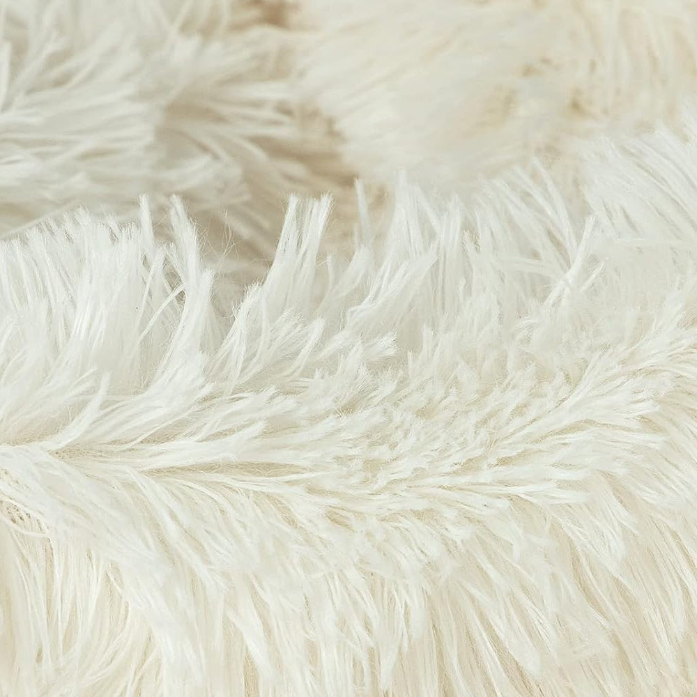 160x200cm Super Soft Faux Fur Throw Blanket Double-Sided Shaggy Blanket - Beige