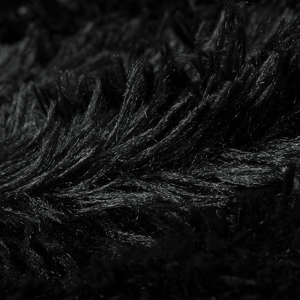 160x200cm Super Soft Faux Fur Throw Blanket Double-Sided Shaggy Blanket - Black