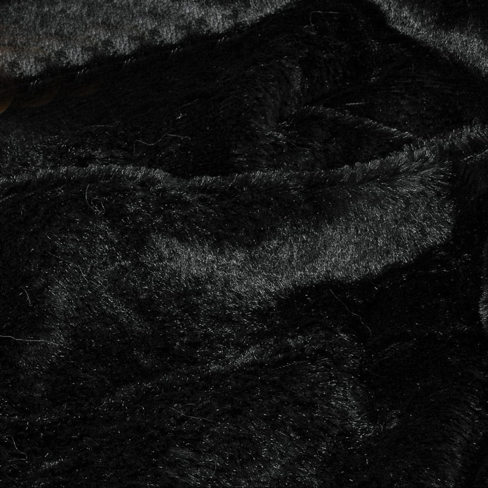 130x160cm Super Soft Faux Fur Throw Blanket Double-Sided Shaggy Blanket - Black