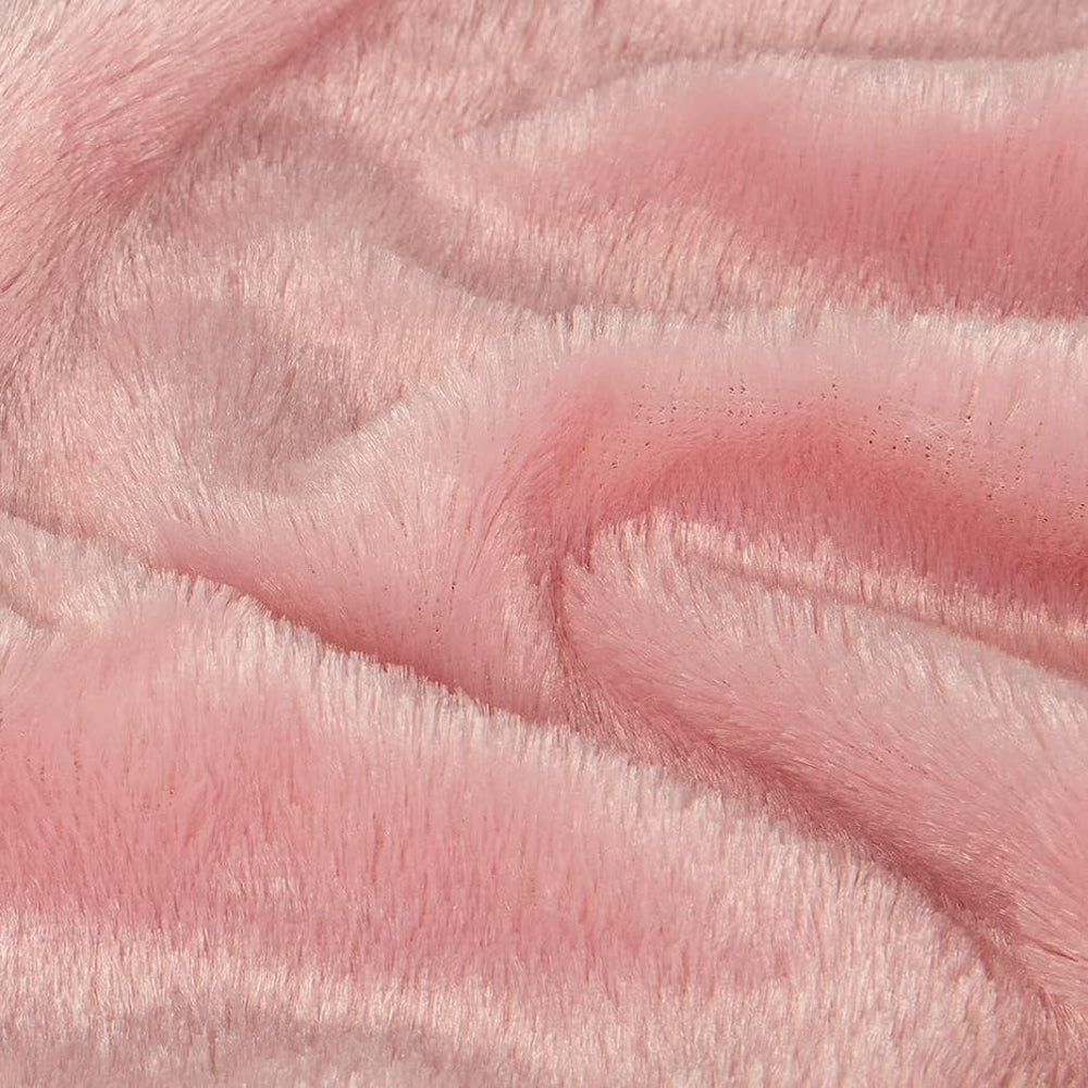 130x160cm Soft Faux Fur Throw Double-Sided Shaggy Blanket - Bean Paste Pink