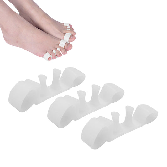 3 Pairs Toe Separator Hallux Valgus Corrector Straightener - White