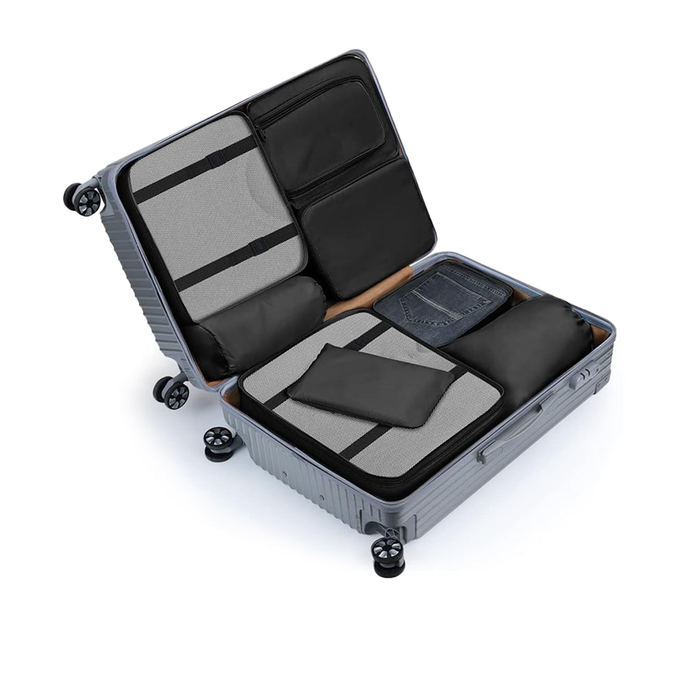 8Pcs Packing Cubes for Travel Lightweight Luggage Organizers - Black