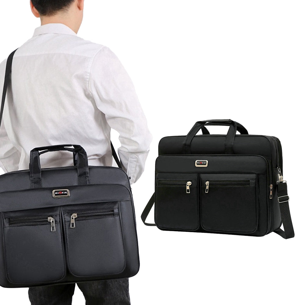 Men Laptop Bag for 15.6 inch Briefcase Bag Office Carry Bag Double Front Pocket