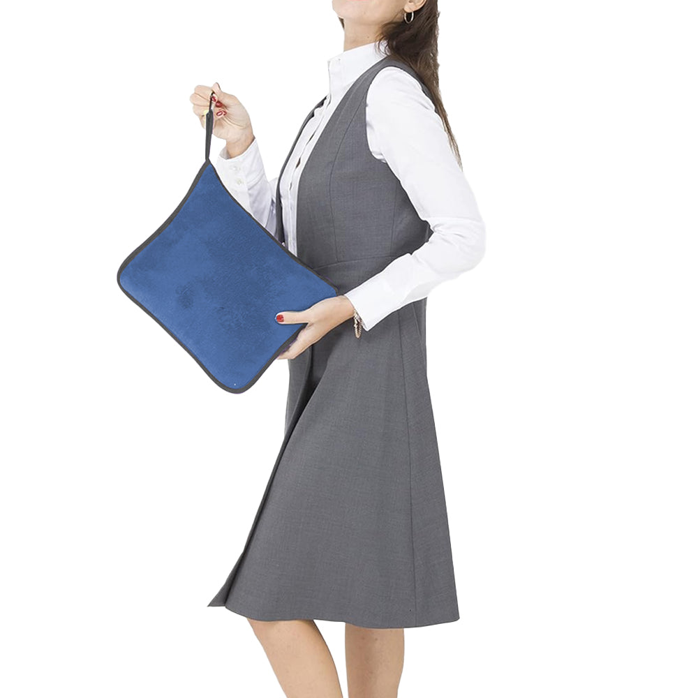 2-in-1 Travel Blanket and Pillow with Hand Luggage Belt and Backpack Clip-Blue