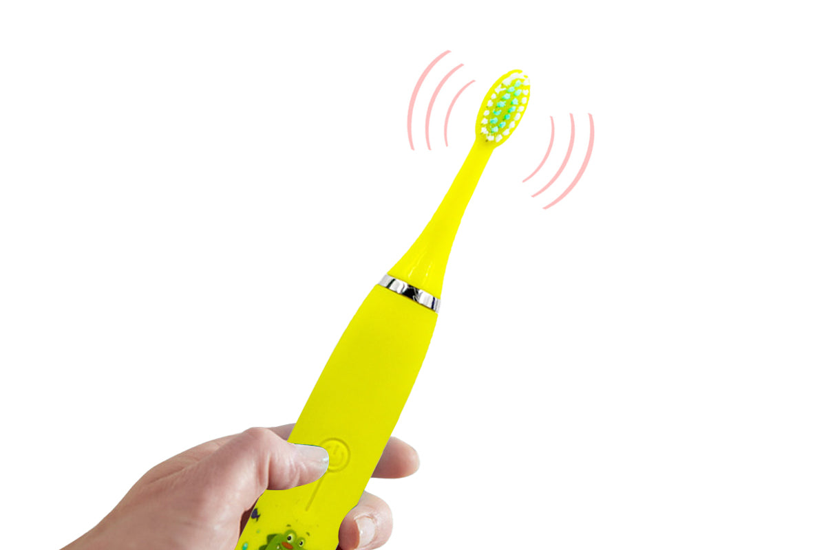 Kids Cartoon Electric Toothbrush Rechargeable Speed Control Toothbrush with 6 Replacement Heads