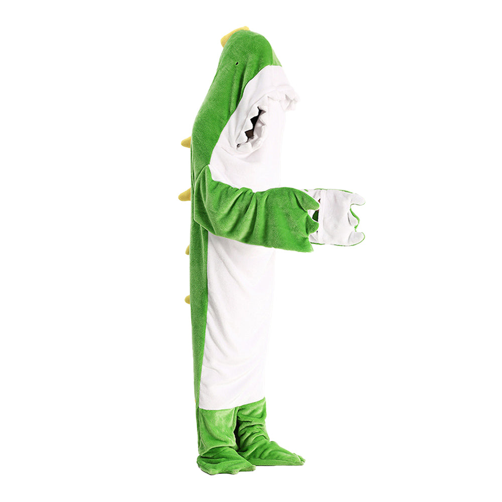 Cartoon Dinosaur Hoodie Blanket Flannel Wearable Sleeping Bag for Adult - 2XL