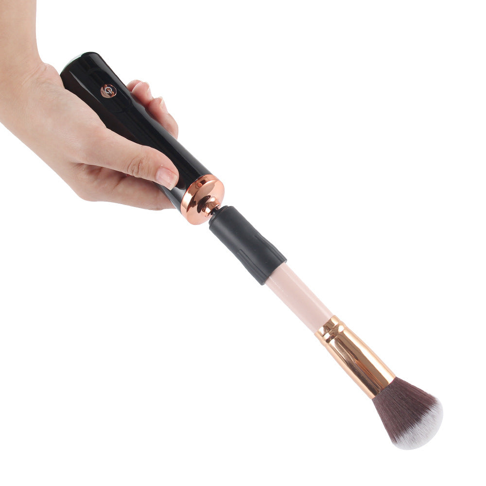 Electric Makeup Brush Cleaner and Dryer Machine with 8 Silicone Collars - Black