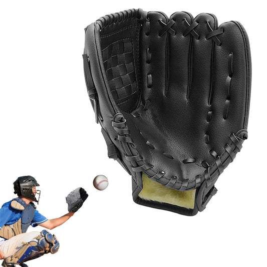 31.8cm Baseball Glove Softball Mitt for Teens Adults Softball Training - Black
