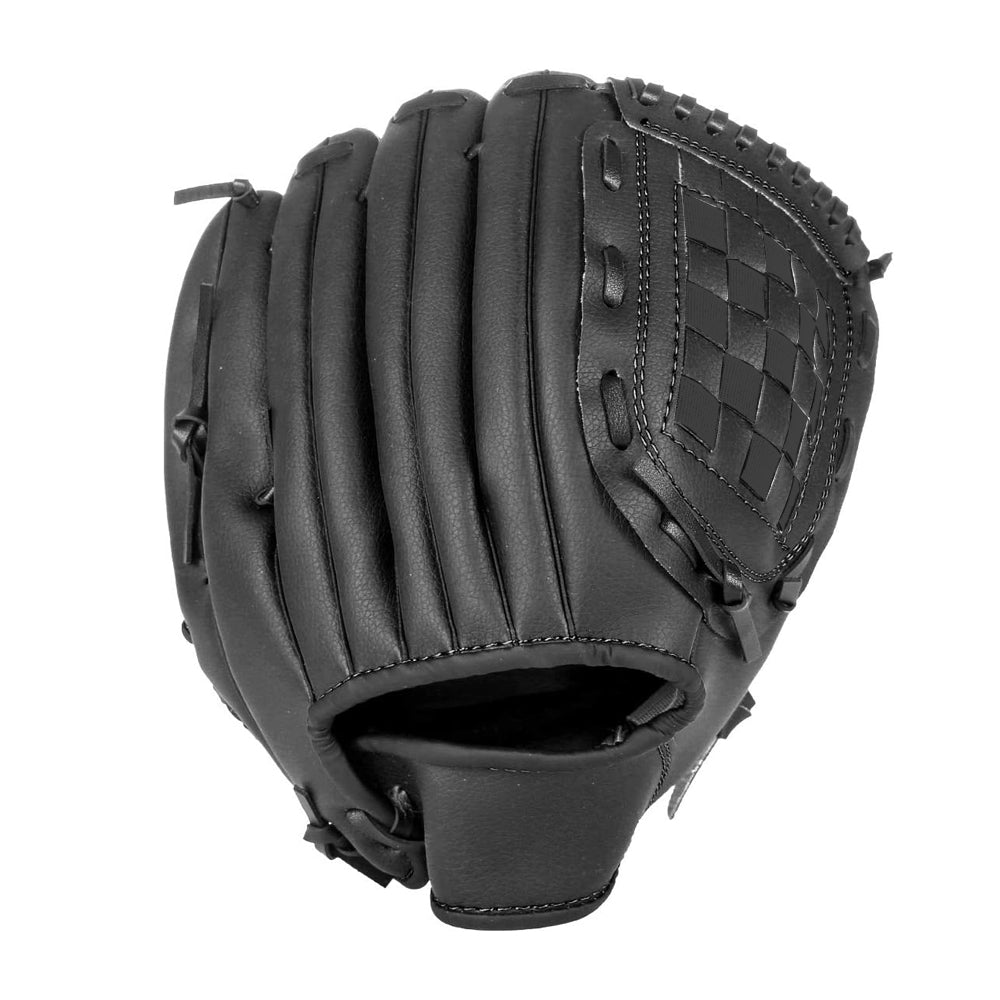 26.7cm Baseball Glove Softball Mitt for Teens Adults Softball Training - Black