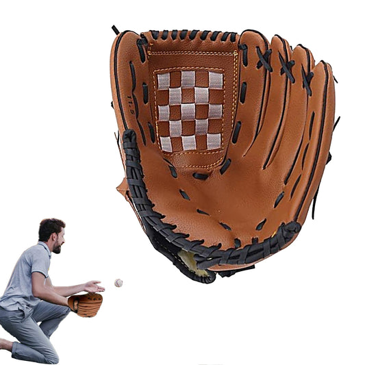 31.8cm Baseball Glove Softball Mitt for Teens Adults Softball Training - Brown