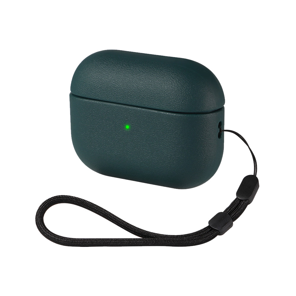 For Apple AirPods Pro 2 Shockproof Case Cover with Lanyard - Dark Green