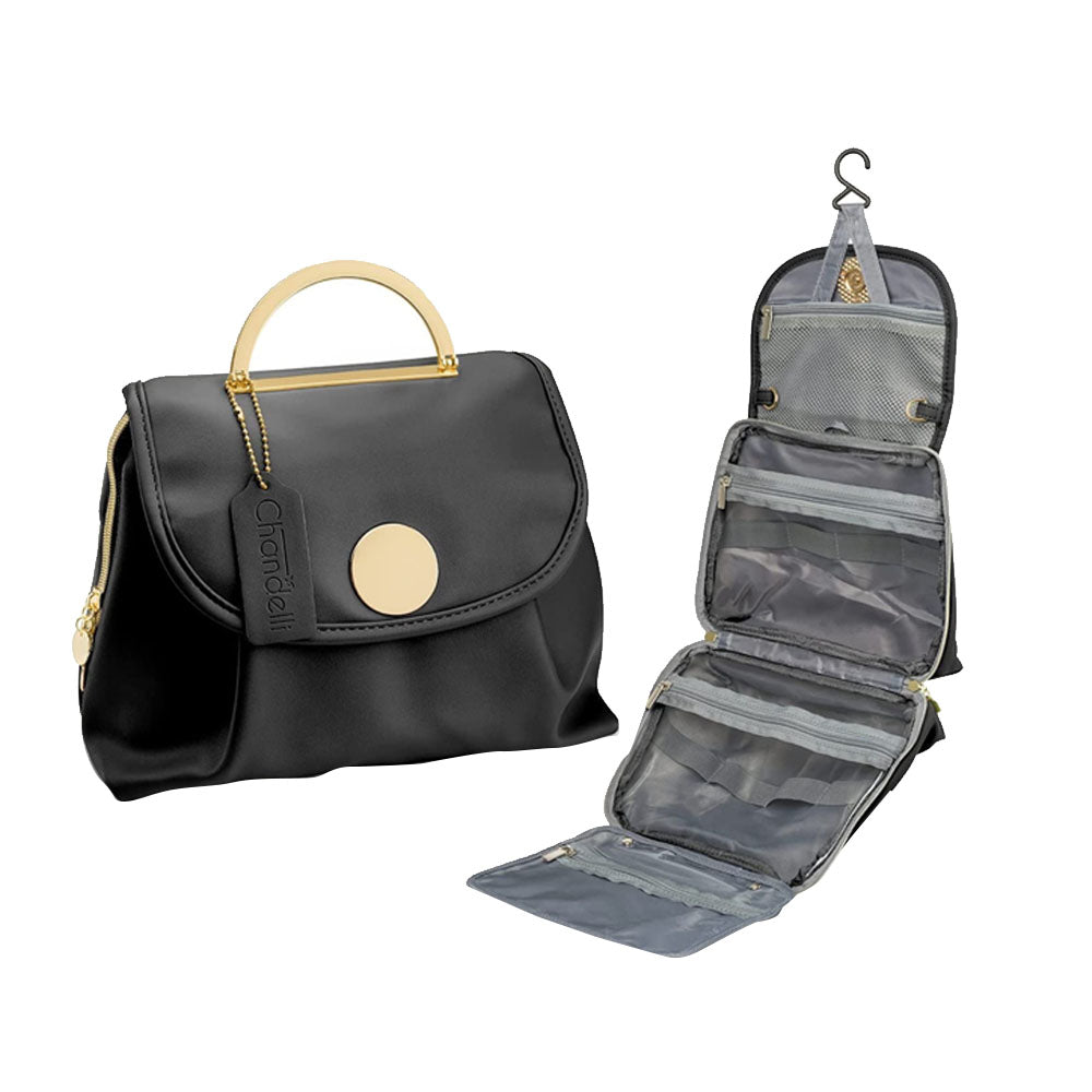 Large Capacity Water-resistant Toiletry Bag Travel Bag with Hanging Hook - Black