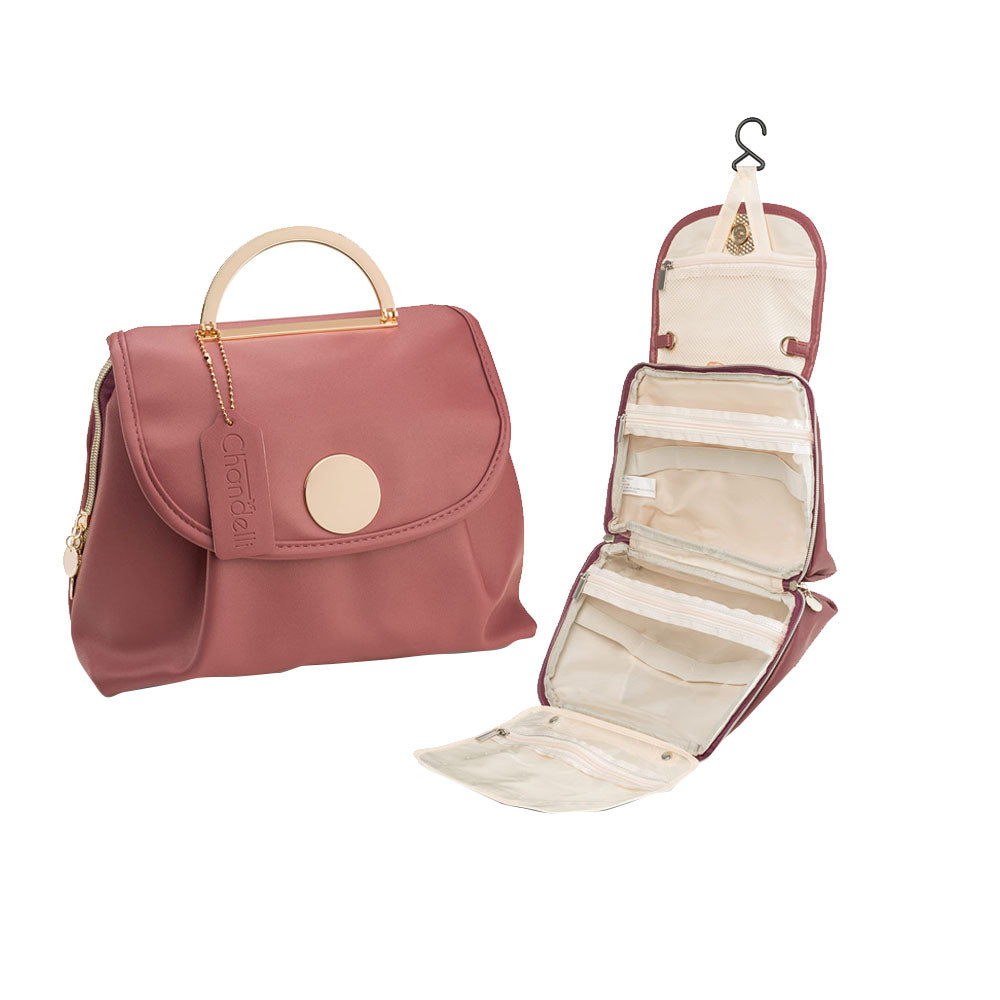 Large Capacity Water-resistant Toiletry Bag Travel Bag with Hanging Hook - Red